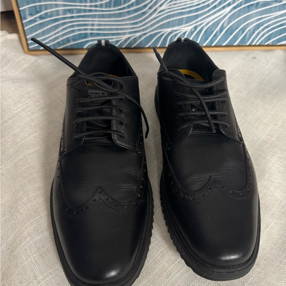 Cole Haan Black Leather Oxfords